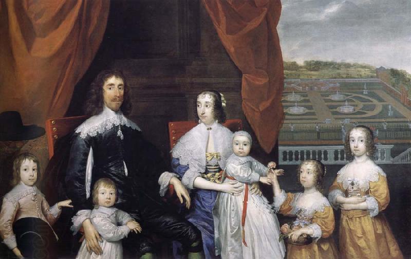 Cornelius Johnson Arthur,1st Baron Capel and his family China oil painting art